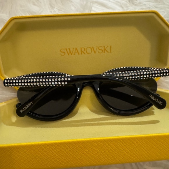Swarovski Black Crystal Embellished Sunglasses - Picture 3 of 7